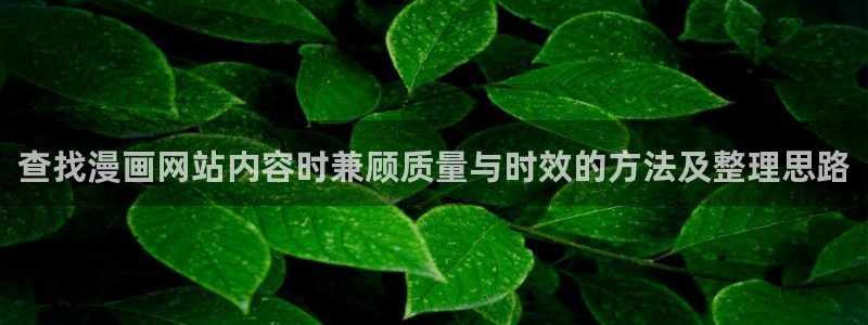 七七漫画漫画分类：查找漫画网站内容时兼顾质量与时效的方法及整理思路